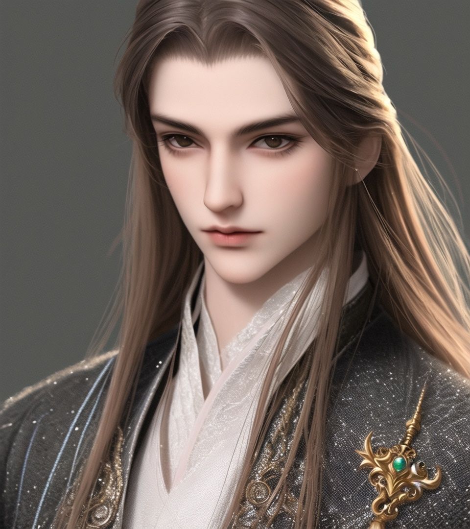 best quality, masterpiece, highly detailed wallpaper,1boy, solo, long hair, upper body