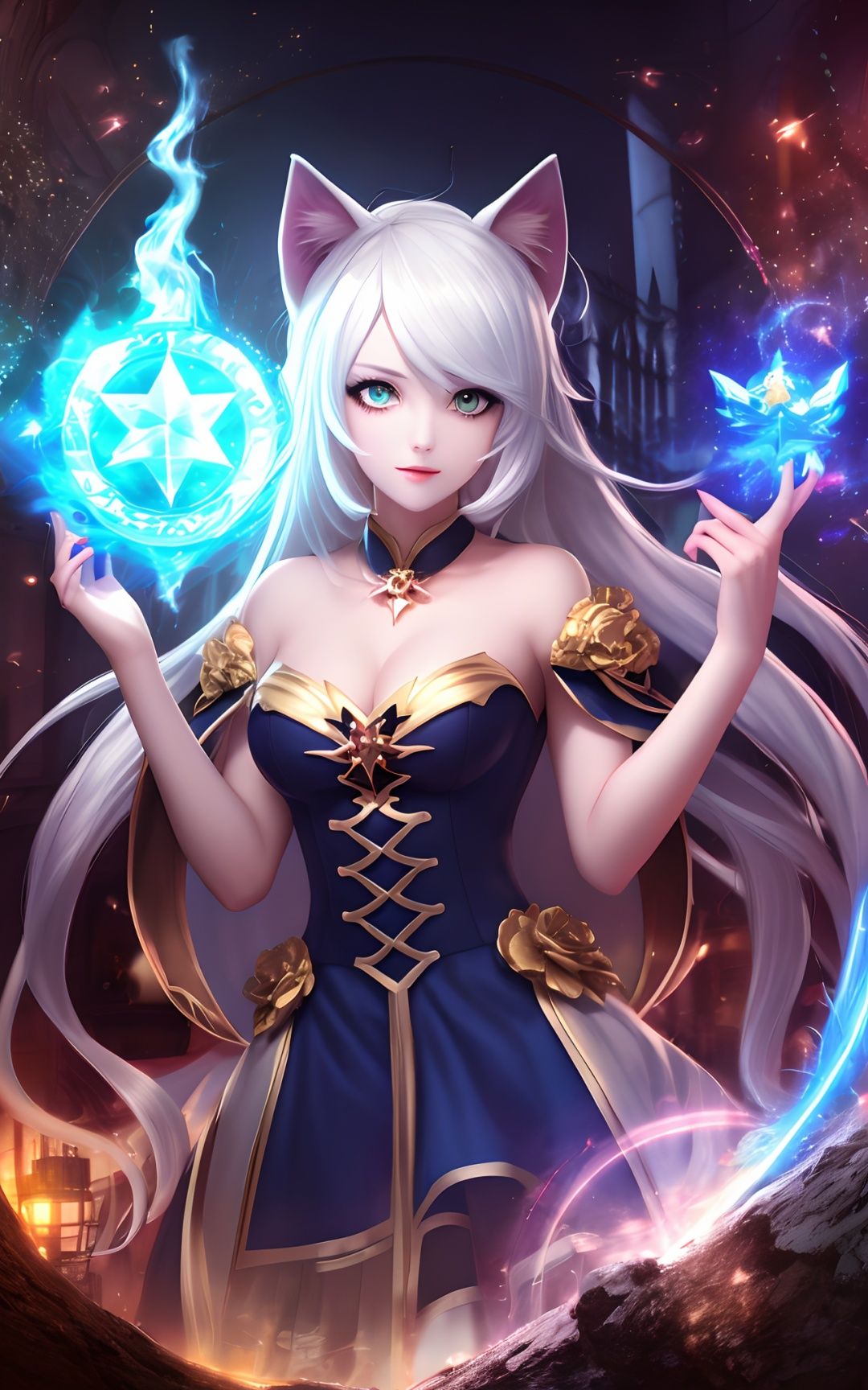 {masterpiece},{bestquality},{1girl},Amazing,beautifuldetailedeyes,finelydetail,Depthoffield,extremelydetailedCG,original,extremelydetailedwallpaper,white_hair,magic_circle,cat_ears,long_hair,white_hair/yellow_eyes,wand,pentagram,clock,{masterpiece},{bestquality},{1girl},Amazing,beautifuldetailedeyes,finelydetail,Depthoffield,extremelydetailedCG,original,extremelydetailedwallpaper, white_hair