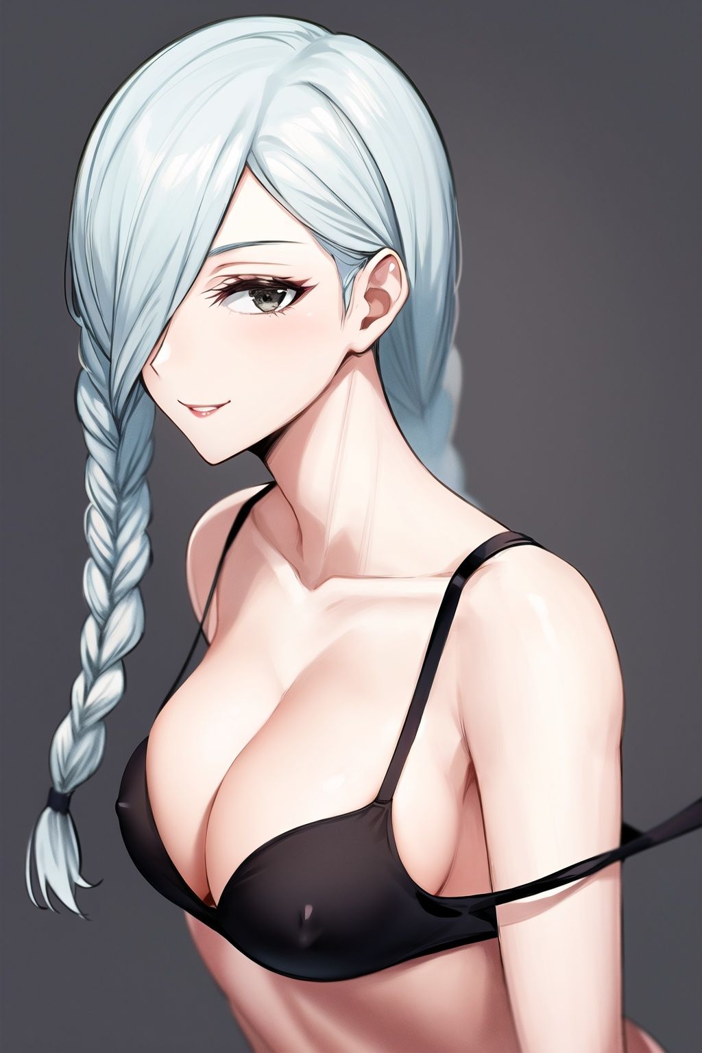 meimei,  1woman,  hair cover one eye on Tensor.Art
