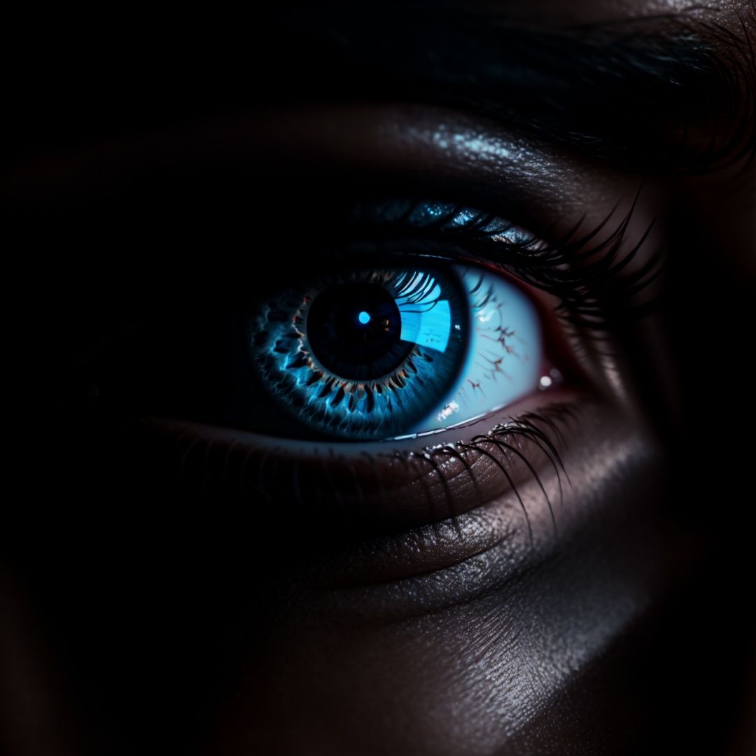 style of Brandon Woelfel,  blue eye,  close up on Tensor.Art
