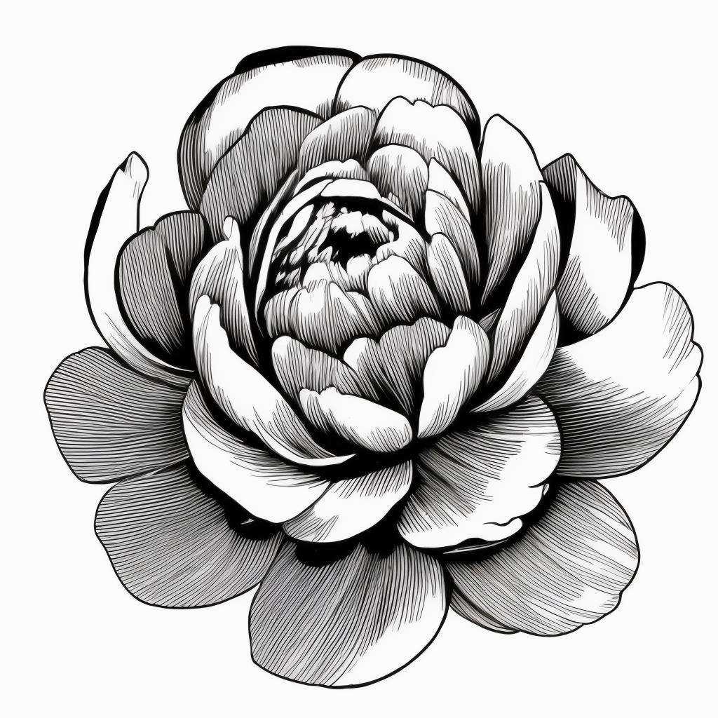 a Peony has been drawn on a white background, in the style of intricate pen illustrator,  illustrations, strong use of negative space，monochrome, blank, masterpiece, highest quality, very detailed, 8K,<lora:BANHUA:0.1>Steps: 30, Sampler: DPM++ 2M Karras Test, CFG scale: 7, Seed: 162567676, Size: 512x512, Model hash: c5e10b1c60, Model: www, Denoising strength: 0.45, Clip skip: 2, Hires upscale: 2, Hires steps: 5, Hires upscaler: 4x-UltraSharp