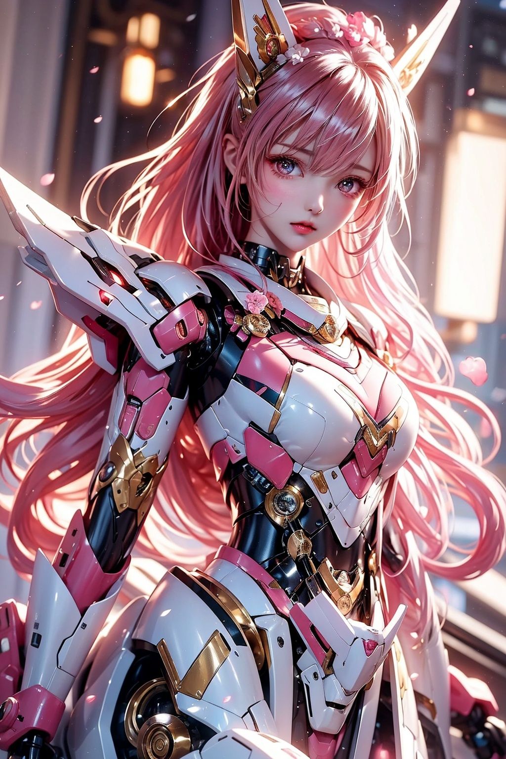 1girl,  dramatic lighting,  Pink Mecha on Tensor.Art