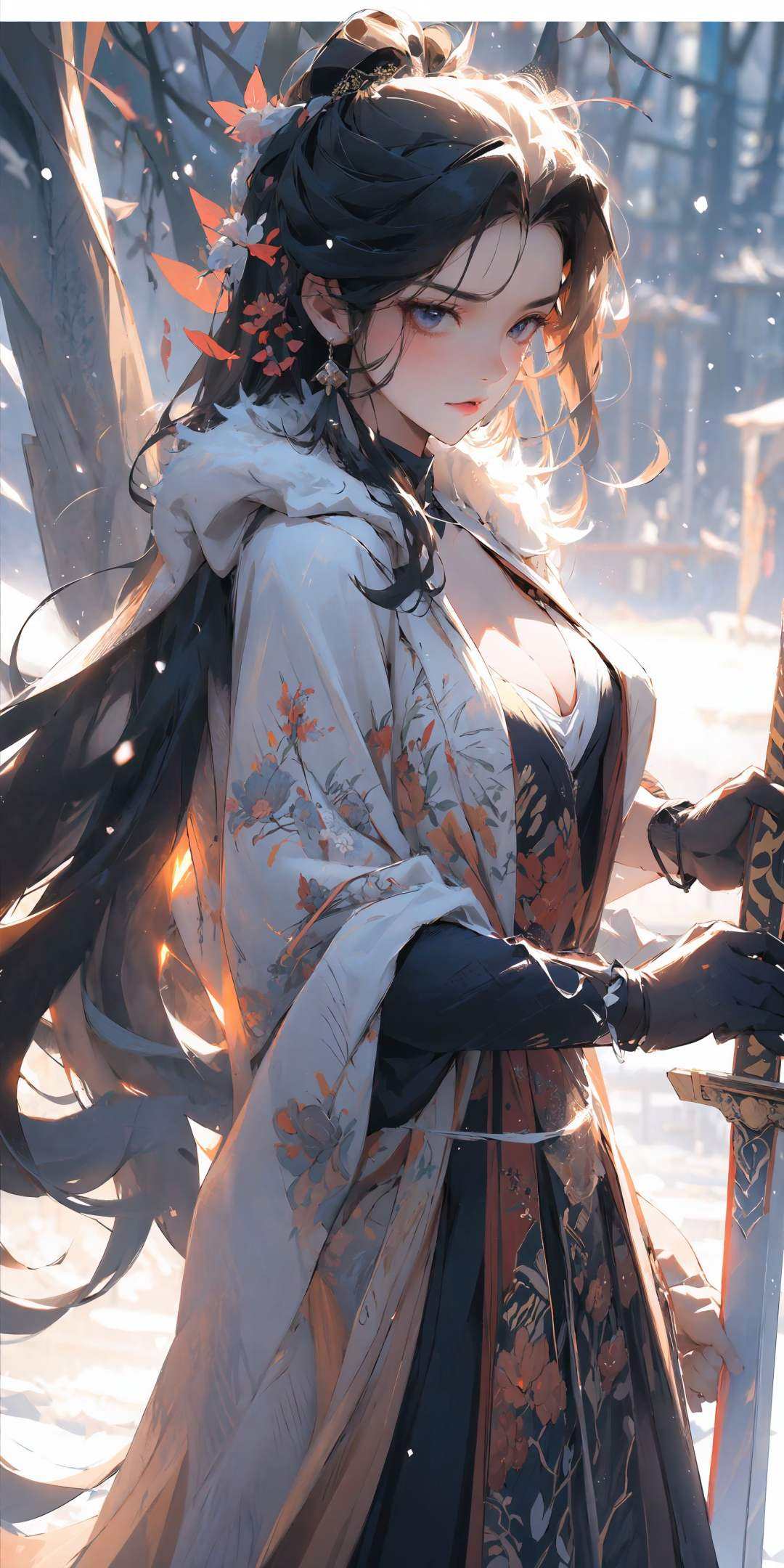 , masterpiece, best quality,1girl,solo,Chinese cloth,Chinese style,glowing, <lora:Chinese style_20230608155715-000010:0.8>