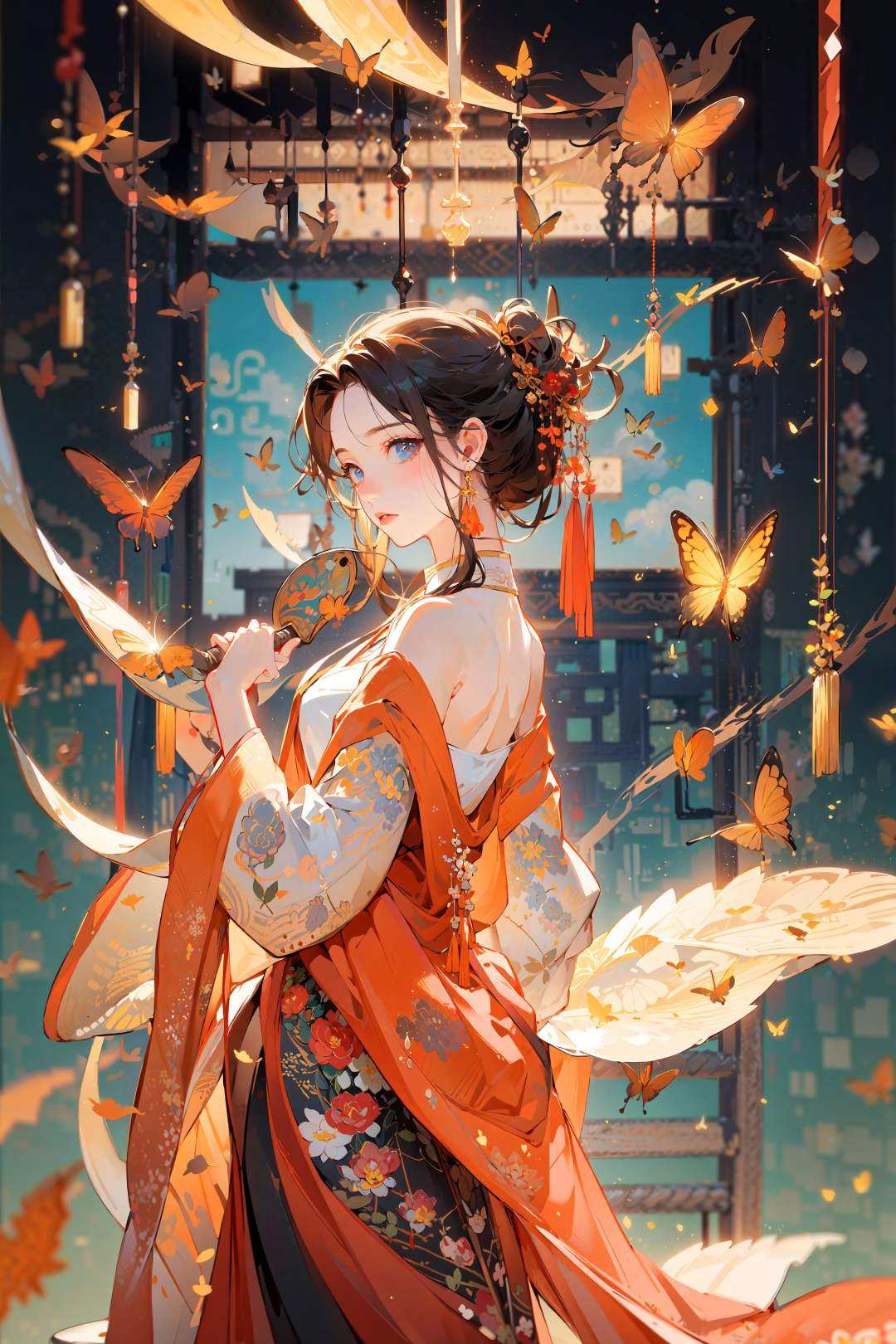 ,(Masterpiece:1.2, high quality), (pixiv:1.4),Gongbi painting of the Song Dynasty<lora:Chinese style_20230607154437-000017:0.8>