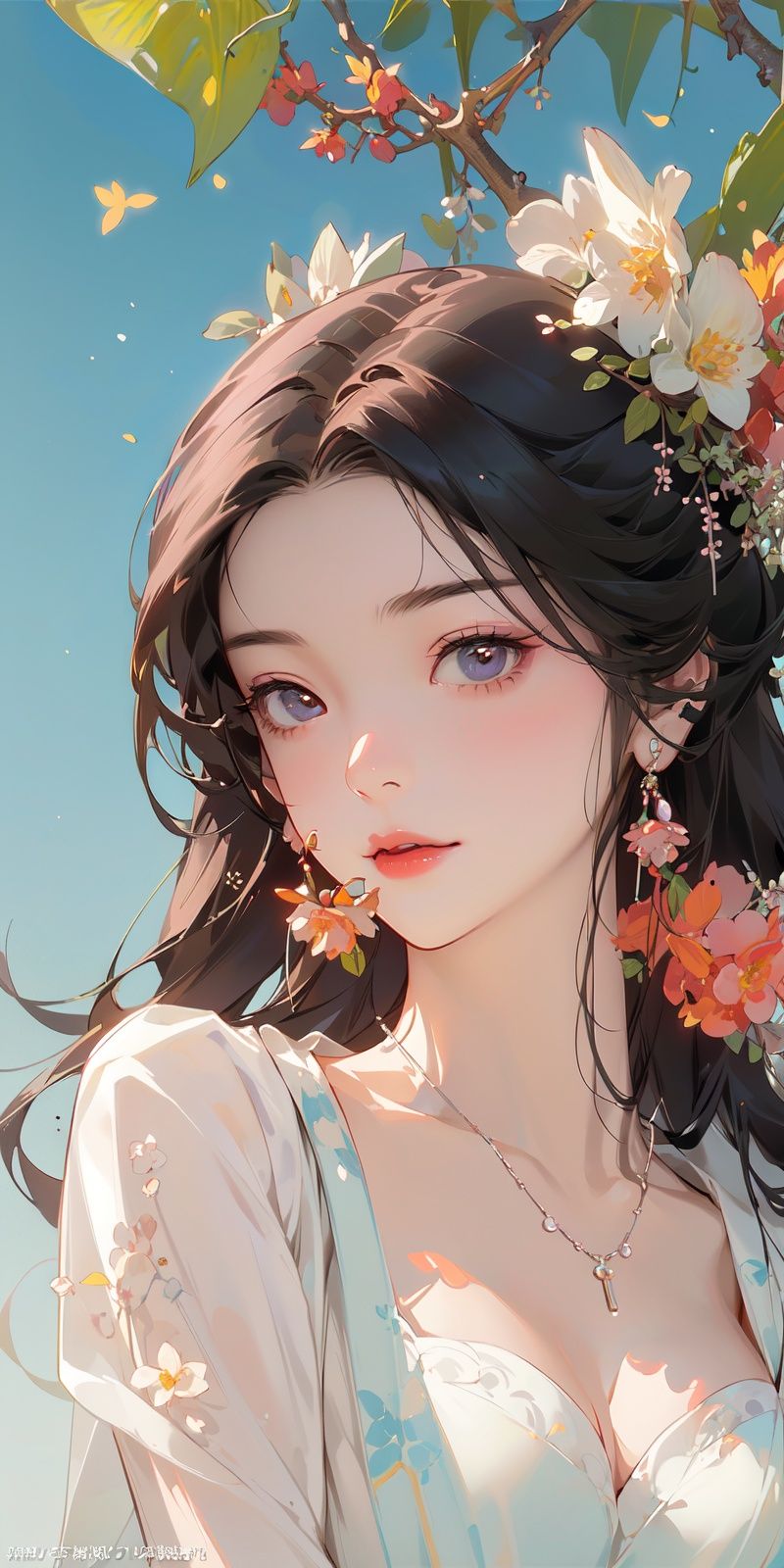 nsfw,(Masterpiece:1.2, high quality), (pixiv:1.4),Eyebrows like willow leaves, ,The face is as beautiful as a flower, the eyes are tender. Small waist, big breasts, revealing cleavage; Lips slightly open, seductive expression. <lora:Chinese style_20230608163116-000018:0.8>