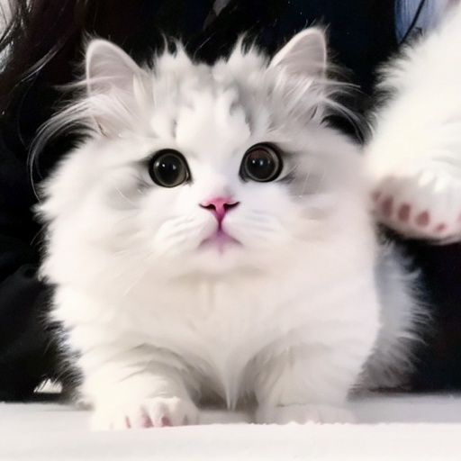 (8k, masterpiece, best quality),(realistic, photo-realistic:1.2),ultra high res,extremely detailed,beautiful lighting,photo background,<lora:baimaomao2lora-04:0.9>,baimaomaolora,cat,no humans,white cat,animal,fluffy face,fluffy,paw,animal paw,cat paw,