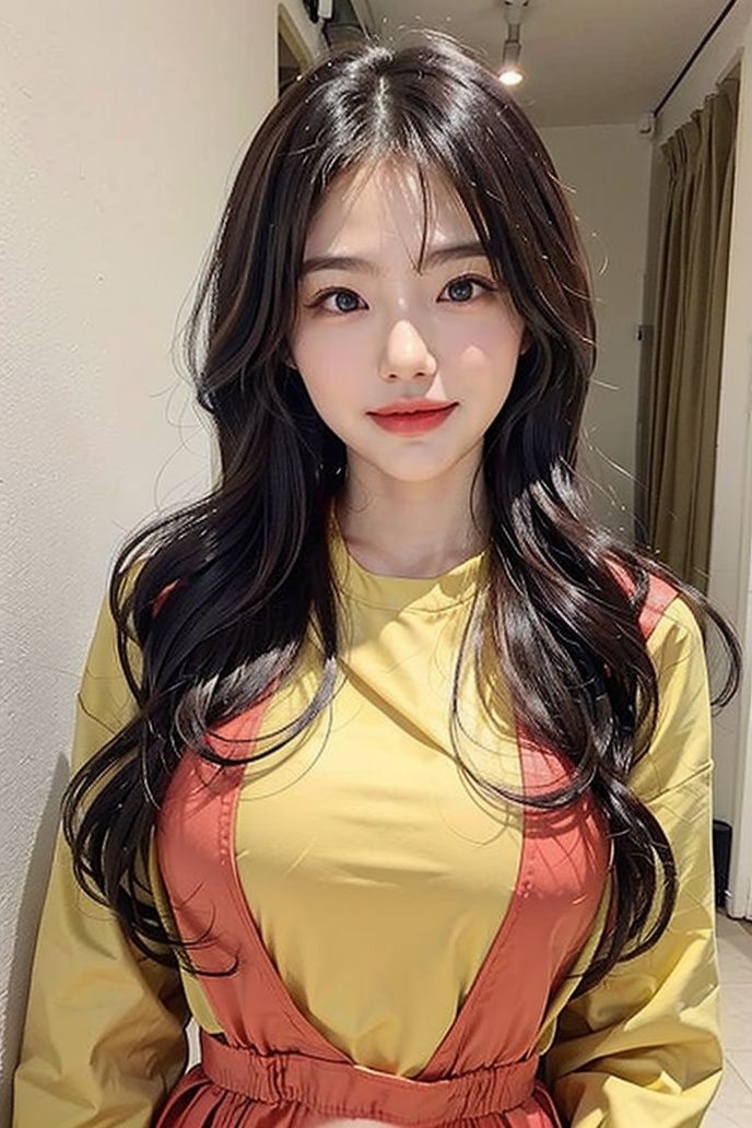 masterpiece,best quality,<lora:shuimutou-000014:0.5>,(shuimutou:1.1),long hair,Glossy hair, shiny hair,1girl,large breasts,  <lora:xinruienshin3:0.4>,(Coverall:1.2)