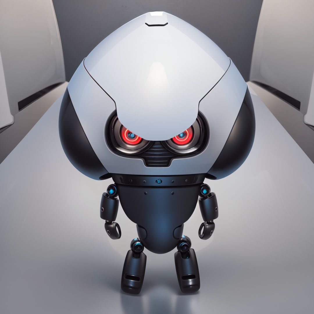masterpiece,best quality,humanoid robot,no humans,pokemon \(creature\),glowing,solo,red eyes,full body,glowing eyes,robot,non-humanoid robot,alternate color,looking at viewer,
