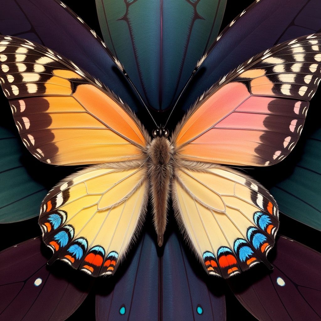 Create a stunning, hyper-detailed illustration of a butterfly showcasing its intricate wing patterns, delicate antennae, and vibrant colors. Incorporate a lush, natural background to emphasize the beauty of the creature.