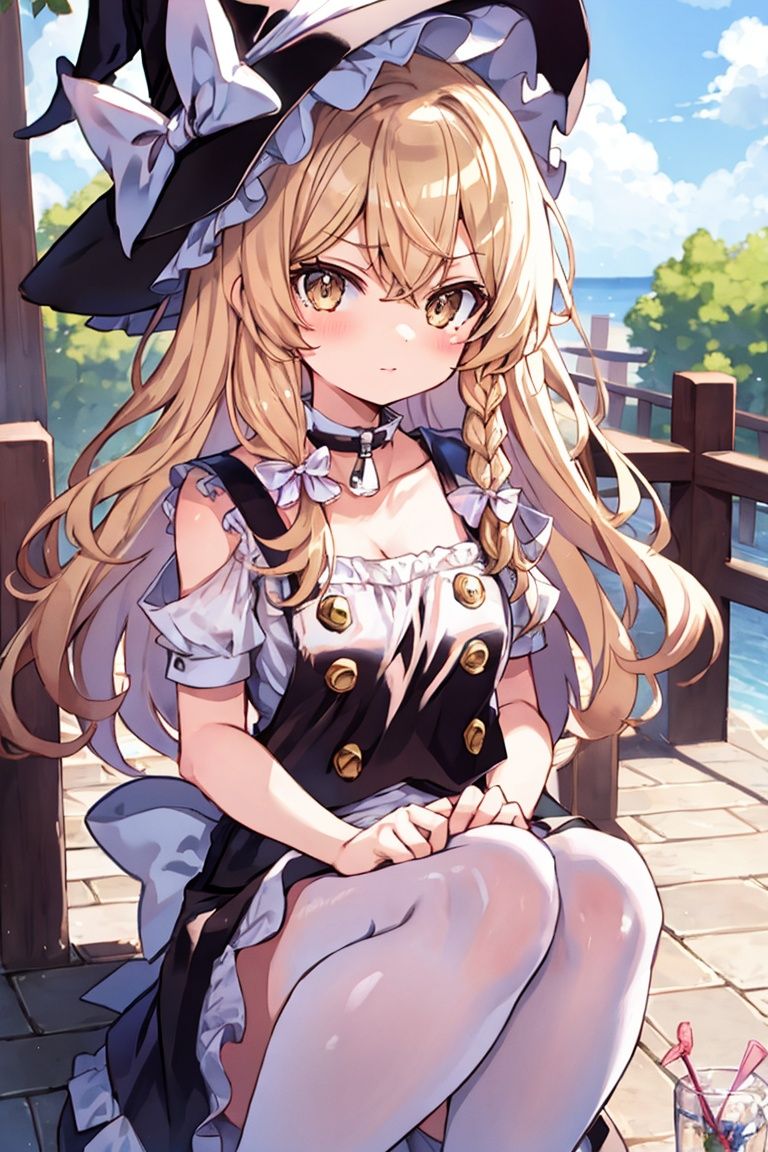 masterpiece, best quality,1girl, Kirisame Marisa, outside, 