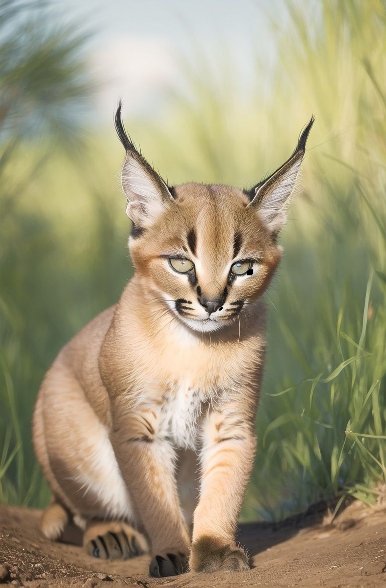 masterpiece, best quality,cinema shot,perfect lighting,outdoorscaracal,caracalcat,ningmao,(kitten:1.2)adorable, <lora:Caracal:0.8> 