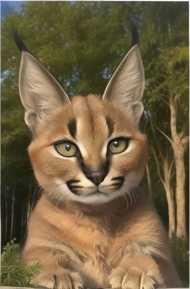 masterpiece, best quality,caracal,caracalcat,ningmao,kitten,soviet poster,Propaganda poster of communist ideology,sci-fic,oil painting,astronaut, (forest:1.2), 