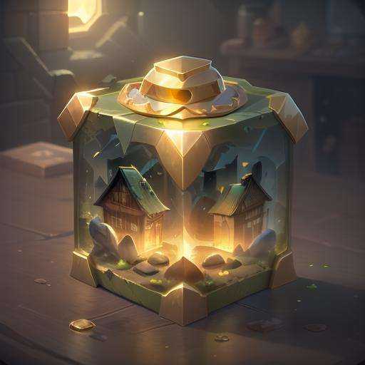 a green liquid in a glass jar with a gold fish on it and a hat on top of it, no_humans, lens_flare, moon, sun, game icon, cartoon style,Transparent Background <lora:last:0.5>