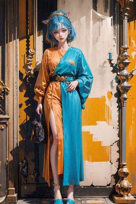 (xx)(xx),  orange background,  1girl on Tensor.Art