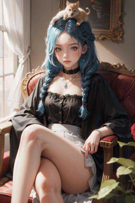 braid,  1girl,  twin_braids on Tensor.Art