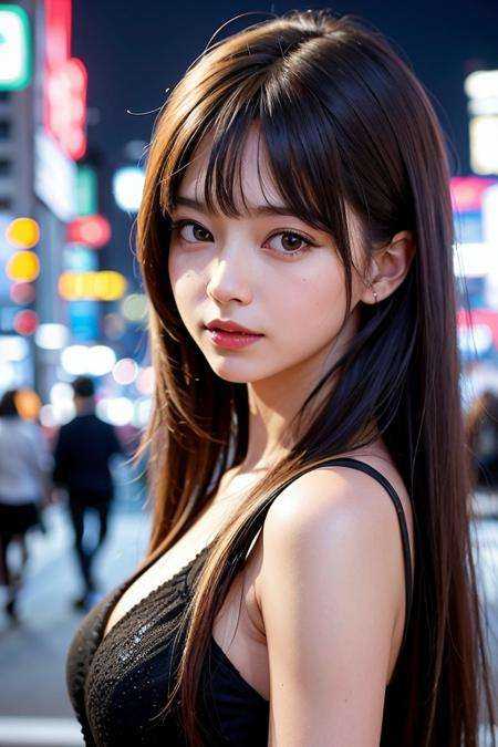 1girl,  Tokyo street,  night on Tensor.Art
