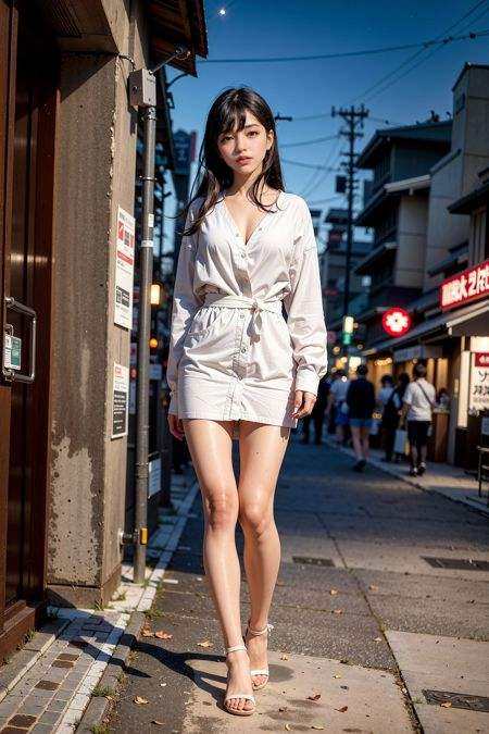 1girl,  Tokyo street,  night on Tensor.Art