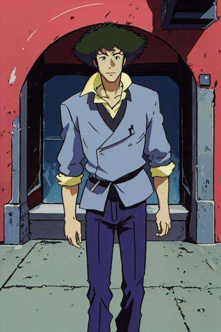 masterpiece, best quality,1boy,1980s \(style\), spike \(cowboy bebop\)