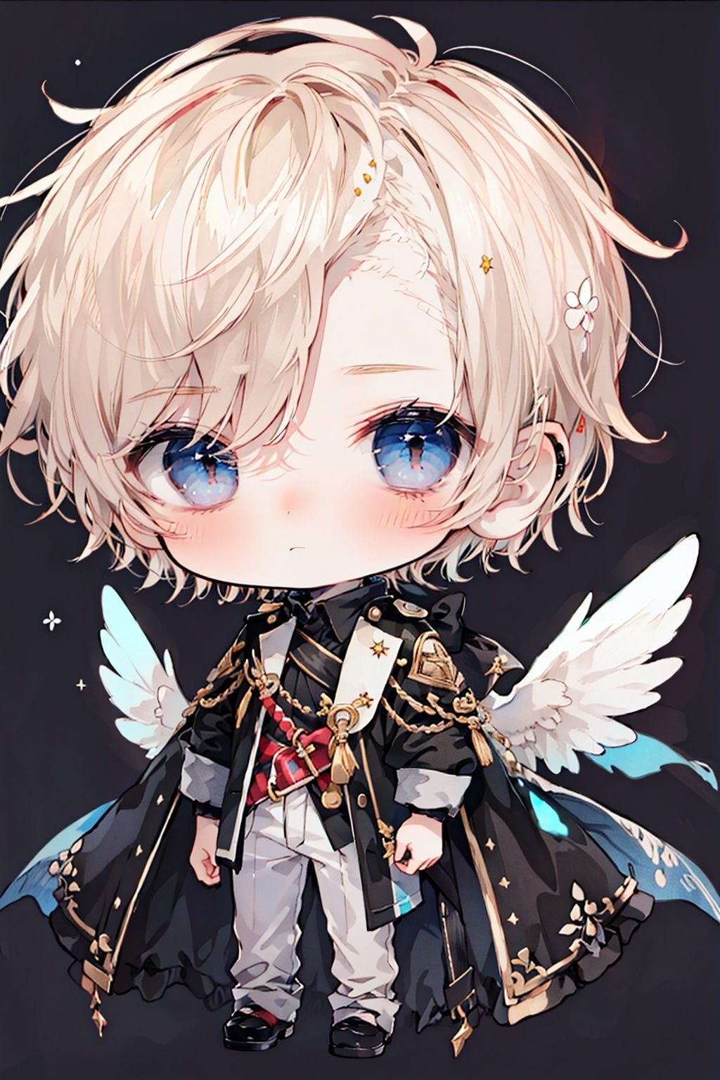(masterpiece),(best quality),(ultra-detailed),1boy, (chibi:1.1), NijiCute,white skin,dark hair,simple background
