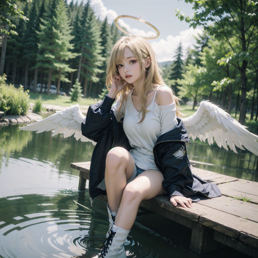 angel,  blonde hair,  flipped hair on Tensor.Art