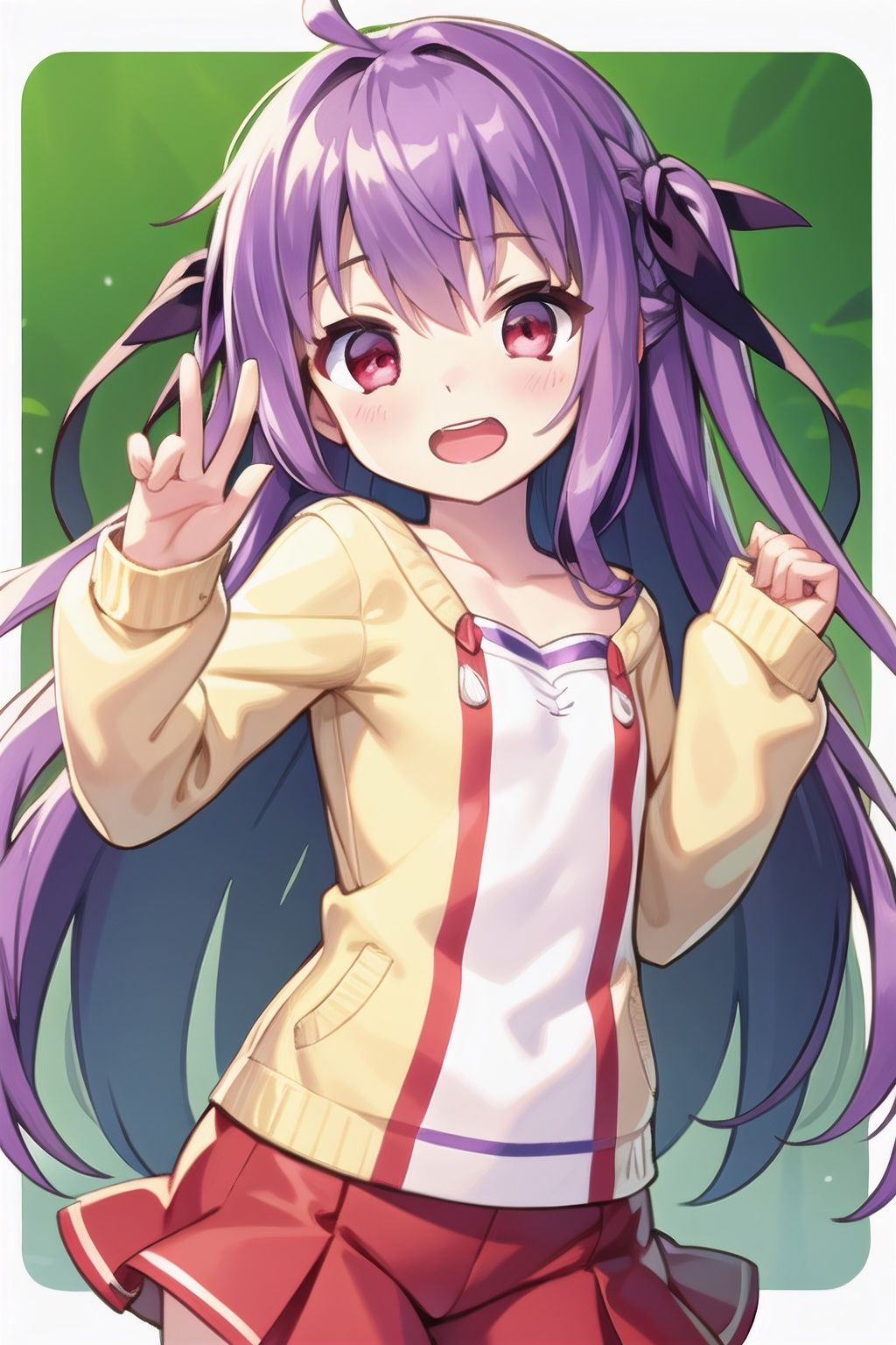 long hair,  purple hair,  red eyes on Tensor.Art
