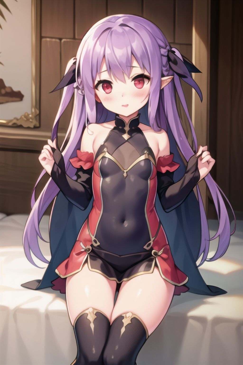 long hair,  purple hair,  red eyes on Tensor.Art