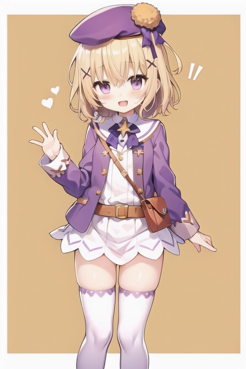 short hair,  purple eyes,  blonde hair on Tensor.Art