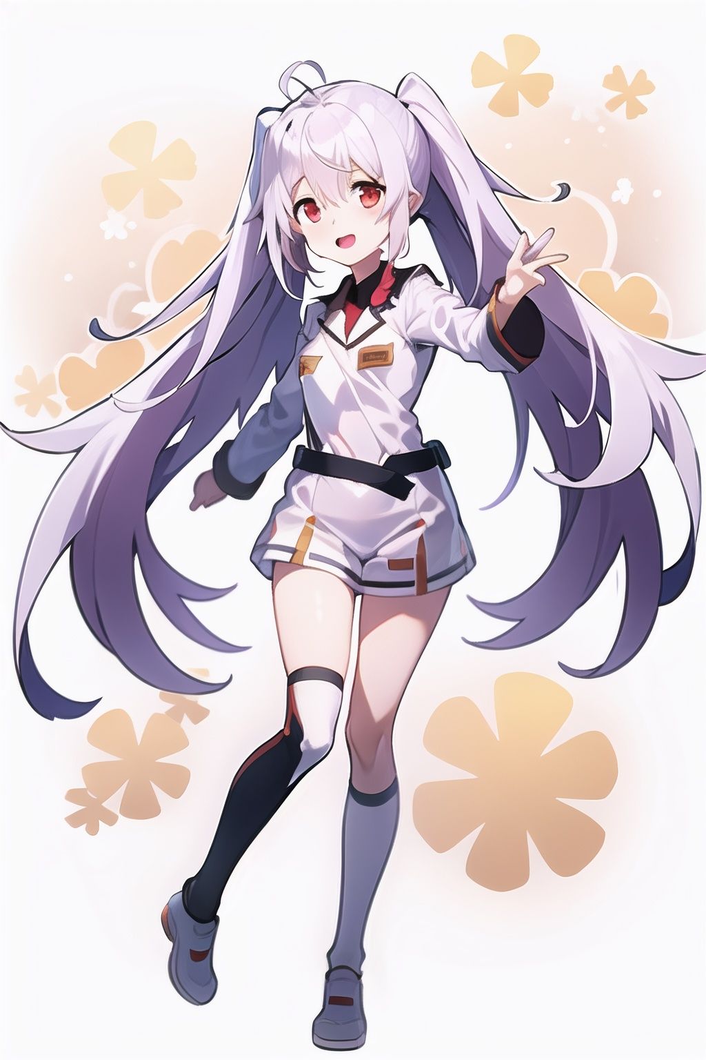 open mouth,  happy,  long hair on Tensor.Art