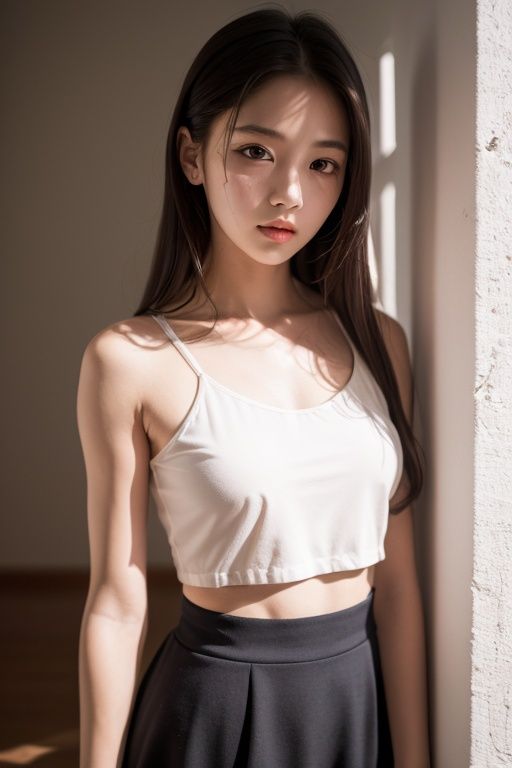 solo,1girl,(8k, RAW photo, best quality, masterpiece:1.2),best quality,ultra high res,nfsw lights,light leaks,(pureerosface_v1:1) kpop idol,(beautiful detailed eyes:1),(beautiful detailed face:1),skirt, <lora:texturegirl:1>