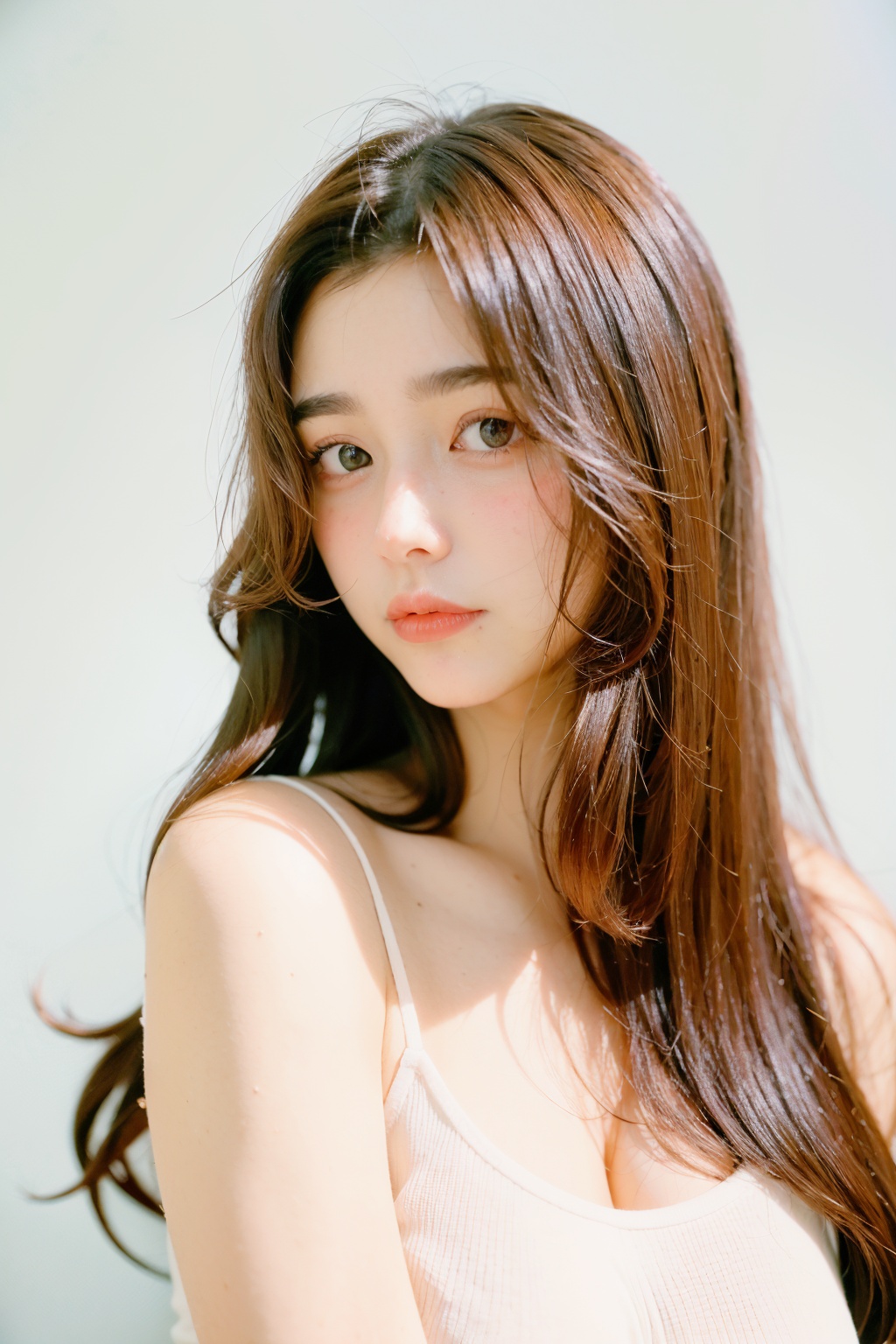 color Film photograph of a beautiful woman,  long hair, , indoor,  1960s,  simple_background, white wall,<lora:EMS-1126-EMS:1.000000>,<lora:EMS-5643-EMS:0.500000>,<lora:EMS-3139-EMS:0.400000>