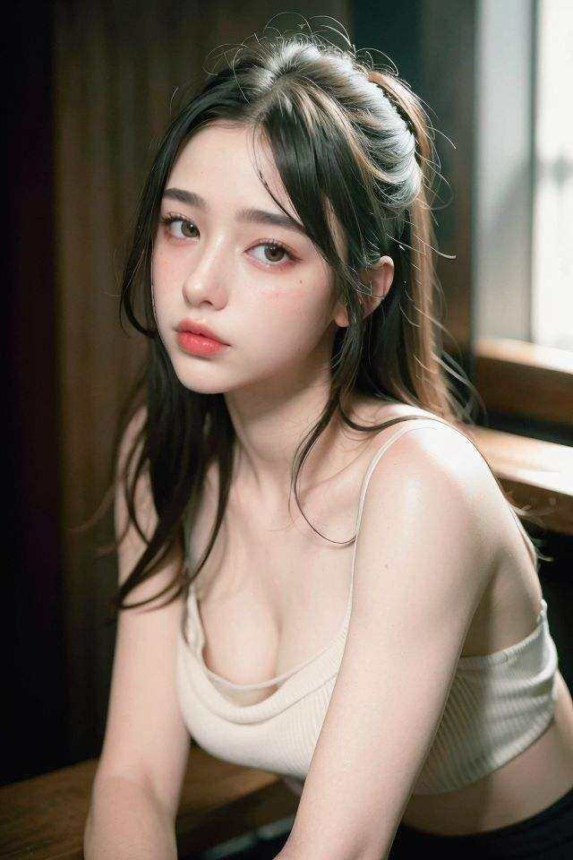 Best quality, masterpiece, ultra high res, (photorealistic:1.4), 1girl, offshoulder, in the dark, deep shadow, low key,upper body<lora:01_tazh:0.8> <lora:10_tazh2:0.5> <lora:film:0.3>