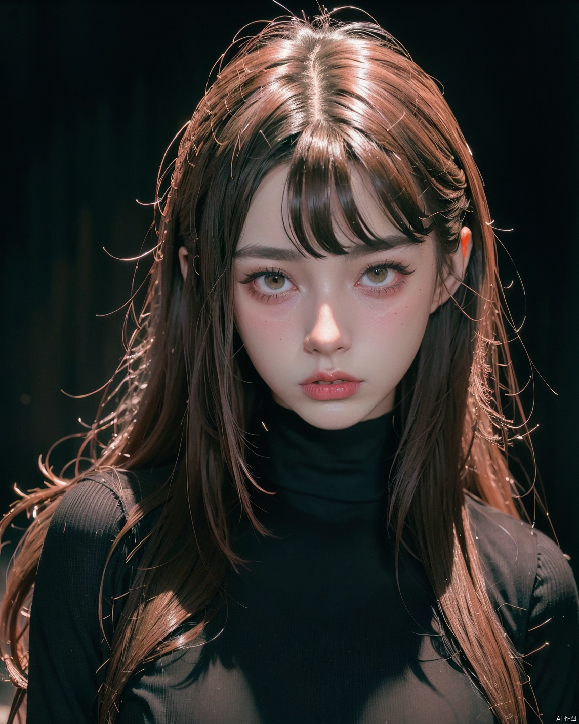raw photo,  a cute skeptical girl,  dark brown long pixie,  20 years old,  eye shadow,  glitter eyeliner,  bulky, long hair,  realistic skin texture,  oversize t-shirt,  (Fluorescent Pink:0.8),  ********,  cold lighting,  morbid atmosphere,  trending on ConceptArtWorld style,  fashion (cave:1.1),  (sfw:0.9),  highly detailed photography,  (muted colors,  cinematic,  dim colors,  soothing tones:1.2),  vibrant,  insanely detailed,  hyperdetailed,  (dark shot:1.2),  (vsco:0.3),<lora:EMS-257703-EMS:0.300000>,<lora:EMS-1126-EMS:1.200000>