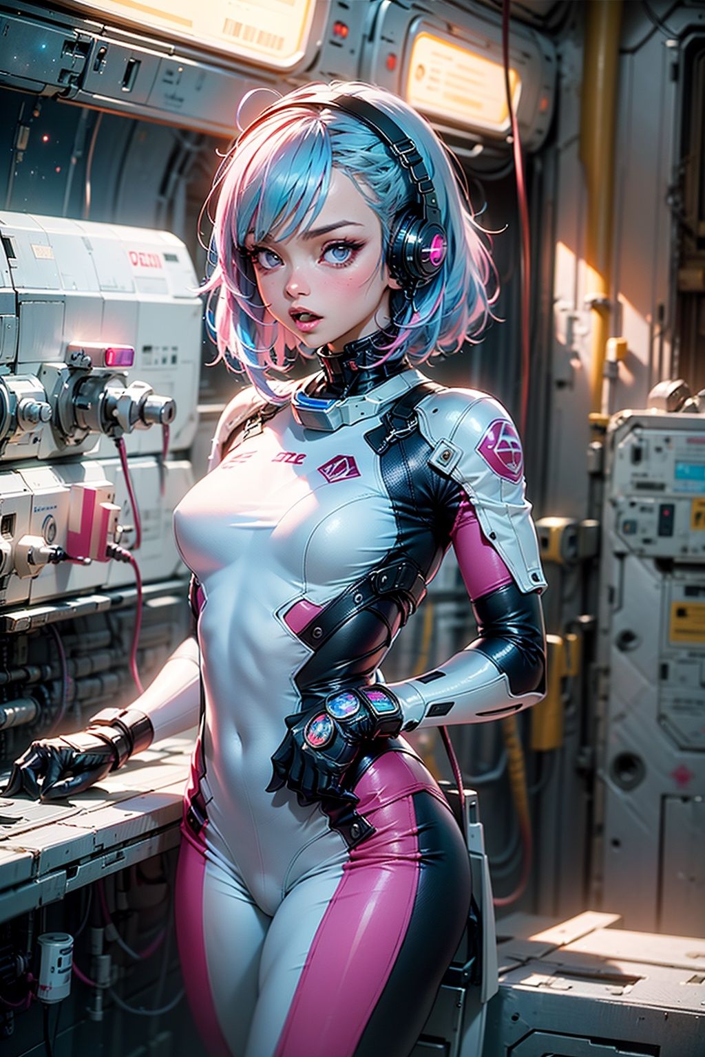 1girl, space station, 