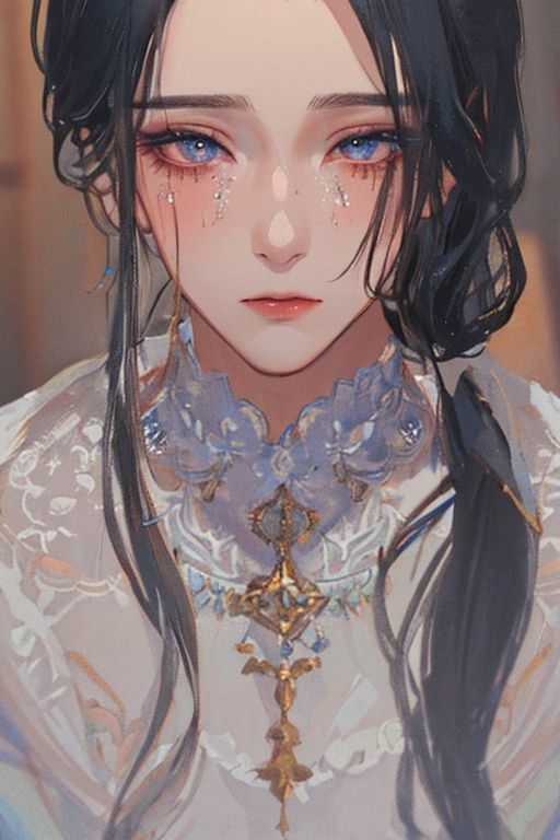 ((1boy)),(((masterpiece))),(((best quality))),((ultra-detailed)),(illustration),depth of field,high saturation,(ultra-detailed hair:1.2),beautiful detailed face, black hair,  <lora:sideponytail16:0.9>, tears, male <lora:用来画男人（lora版，0.3-0.8）:0.3>