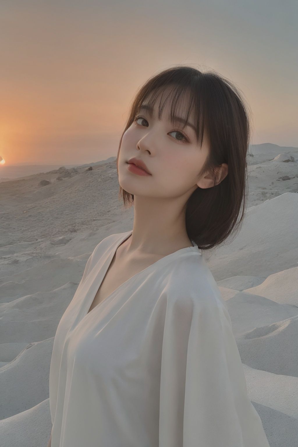 best quality,masterpiece,1girl of a Imaginative Macanese Female Page,Crude hair,background is Unique The Tablets of Stone,at Sunrise,Cel shaded,anaglyph effect,ultra high res,Extremely Detailed Official Unity 8K Wallpapers,ultra high res,ultra high quality,
