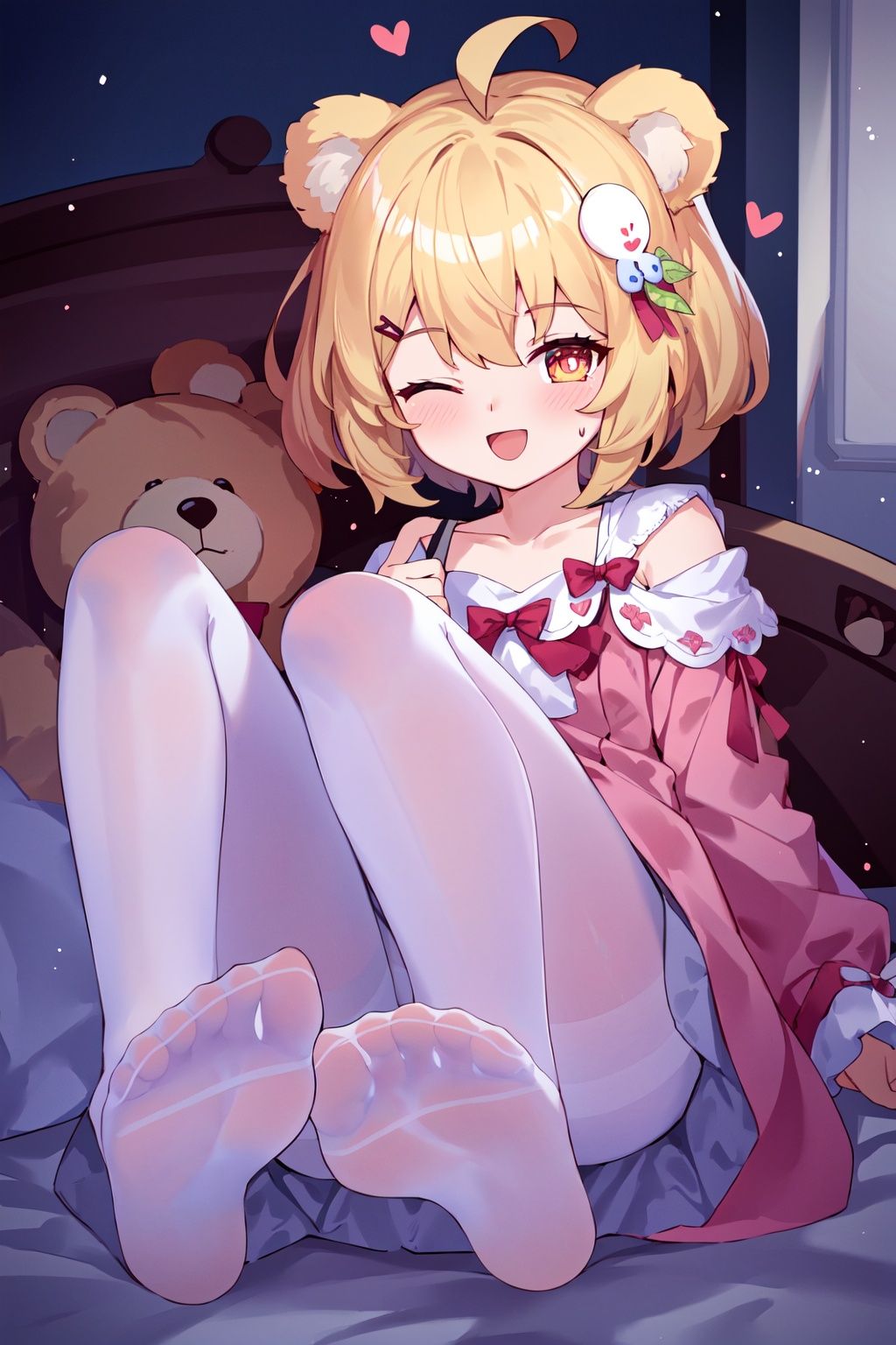 1girl,  pantyhose,  stuffed toy on Tensor.Art