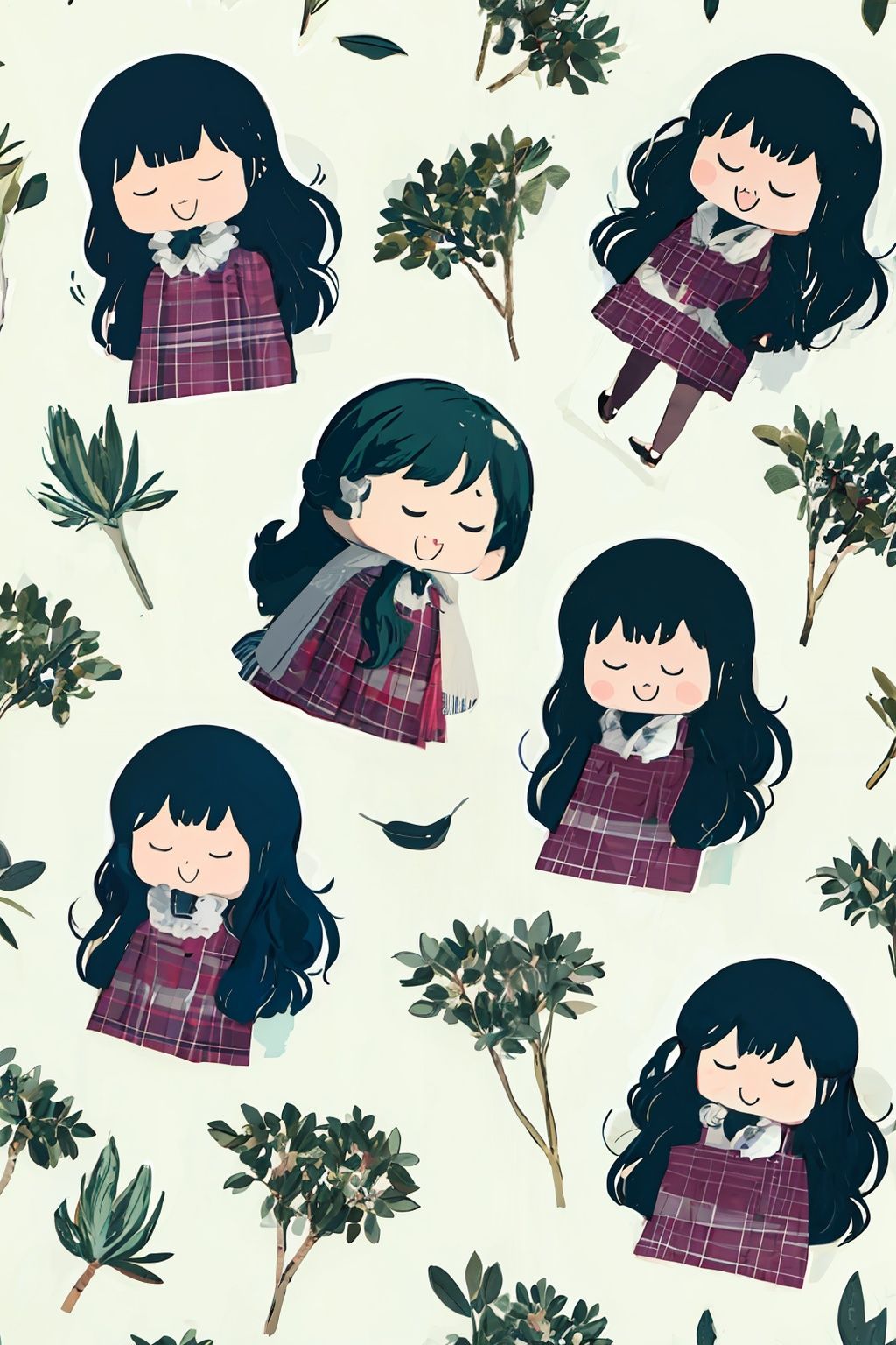 masterpiece, best quality, <lora:kp:1>,kpstyle,multiple girls,chibi,simple background,  