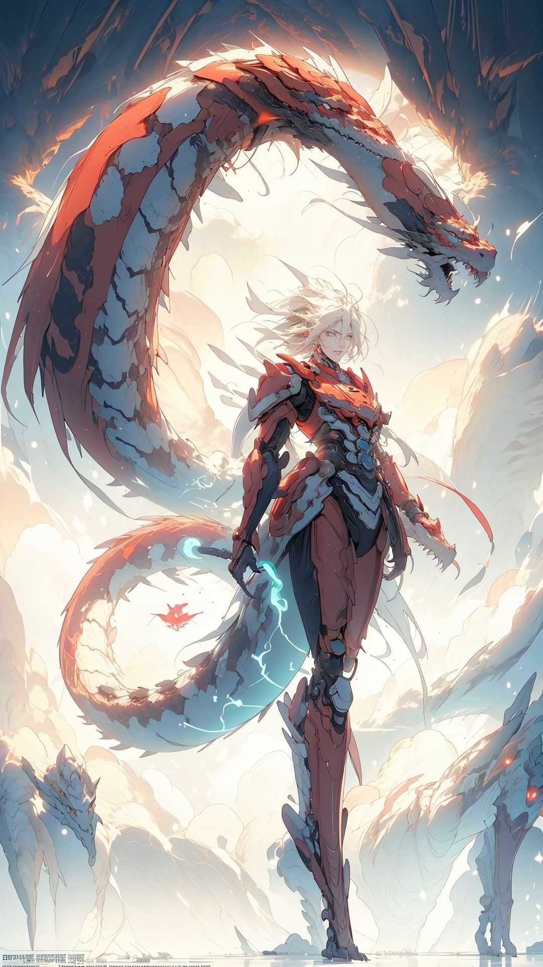 best quality,masterpiece,illustration,1girl,solo,full body,Mecha,machine,(Blank background:1.1),(Mechanical leg:1.2),paw,(Fluorescent dragon horn:1.1),(Neon color:1.2),(Fluorescent color:1.4),(Human arm:1.6),(Fluorescent arm:1.1),Dragon tail,(Simple wing:1.1),(Special effect light:1.1),(Fluorescent red:1.2),Dragon ear,fbot,zydink,ink sketch,monochrome,taoist,bathygosaurus