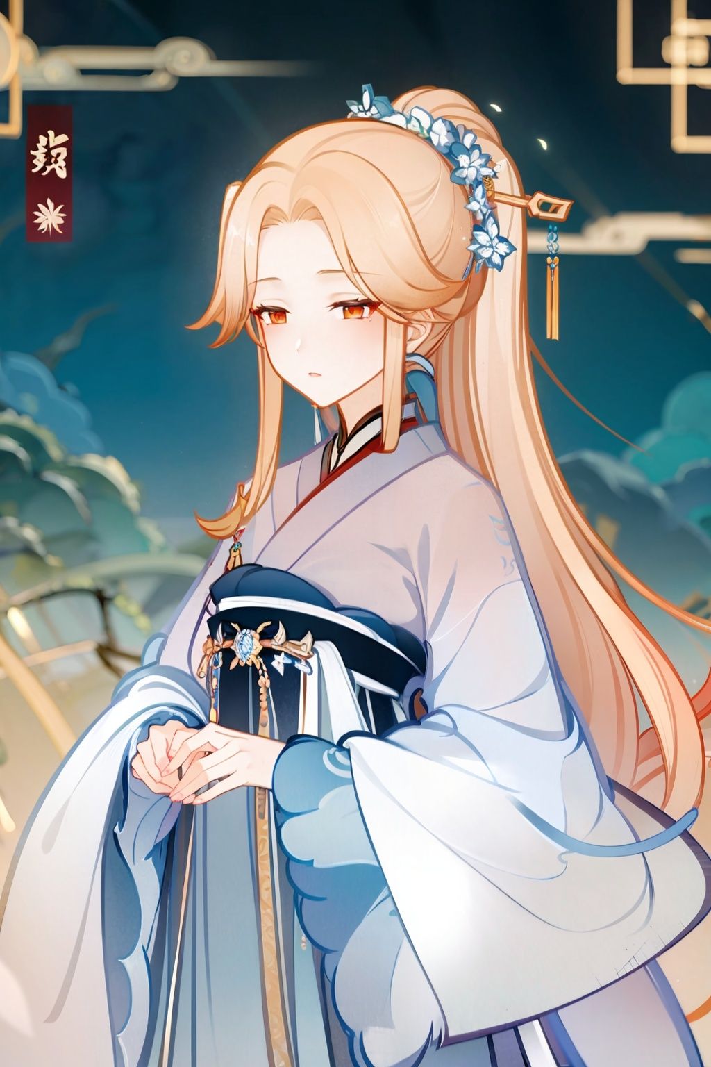 masterpiece, best quality, <lora:gmstyle:1>,1girl,hanfu,chinese clothes, 