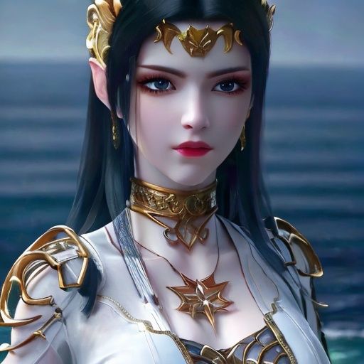best quality, unparalleled masterpiece, official art,extremely detailed CG unity 8k wallpaper,1girl,(solo),mature female,realistic,beautiful and detail face, white dress, ocean, water, white shirt,beach, sea breeze, incredibly_absurdres,extremely detailed CG unity 8k wallpaper, (upper body:2),  <lora:mds-000019:0.8>