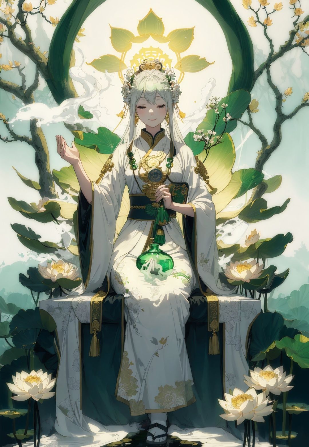 dreamy,  serene,  white and green:1.2) on Tensor.Art