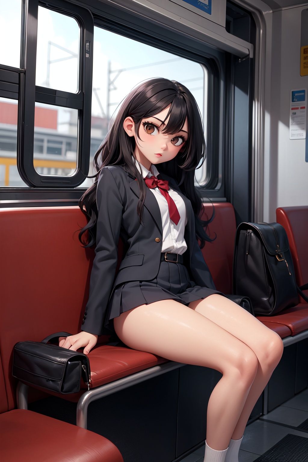 beautiful girl,  1girl,  sitting with legs open on Tensor.Art