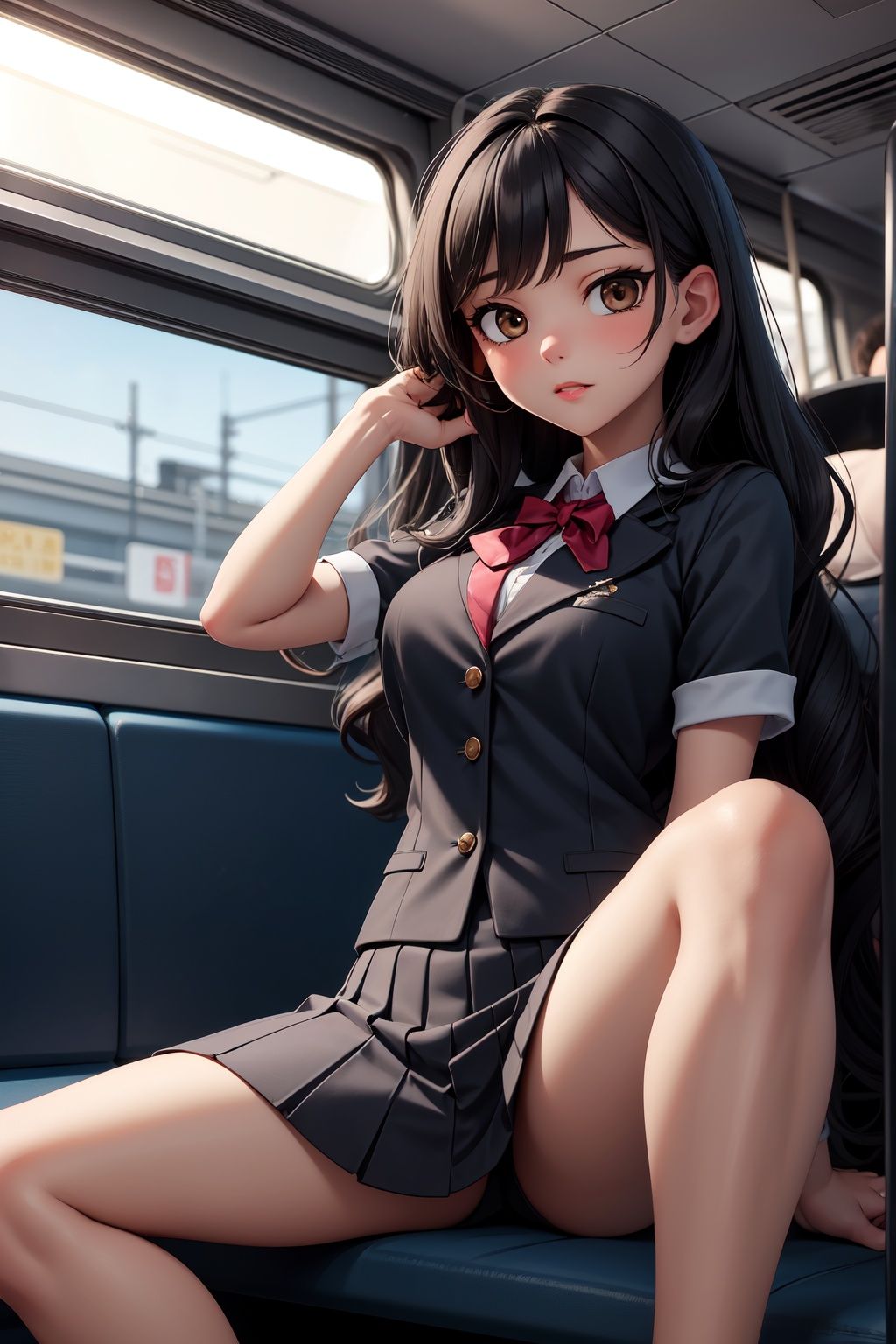 beautiful girl,  1girl,  sitting with legs open on Tensor.Art