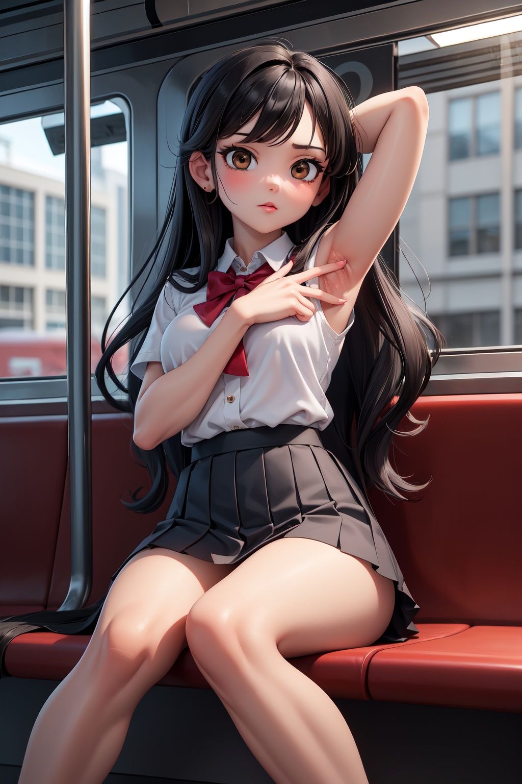 beautiful girl,  1girl,  sitting with legs open on Tensor.Art