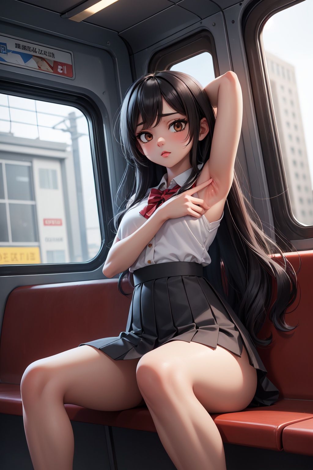 beautiful girl,  1girl,  sitting with legs open on Tensor.Art