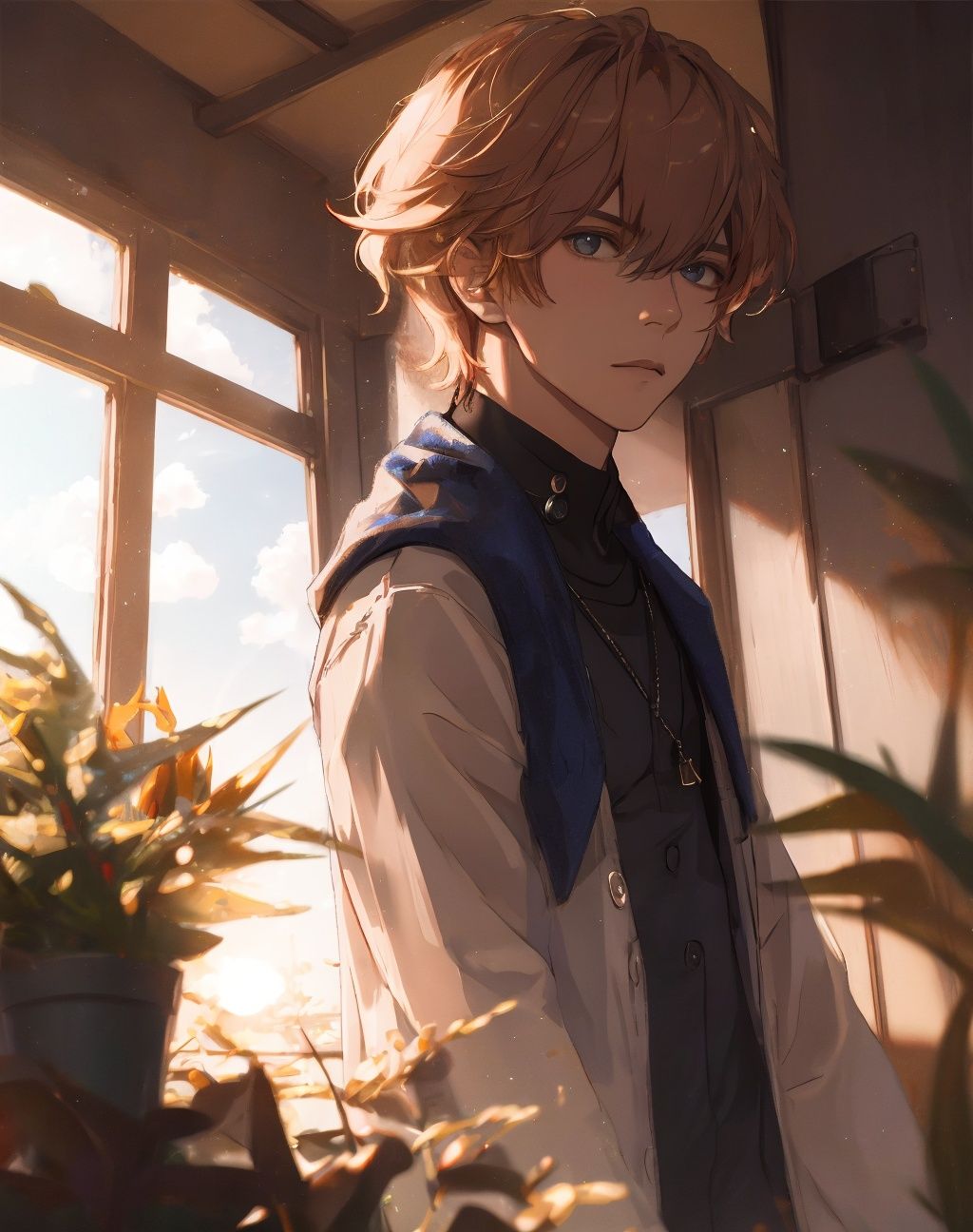 masterpiece,best quality,best quality,4k,sunlight，lige, 1boy, solo, male focus