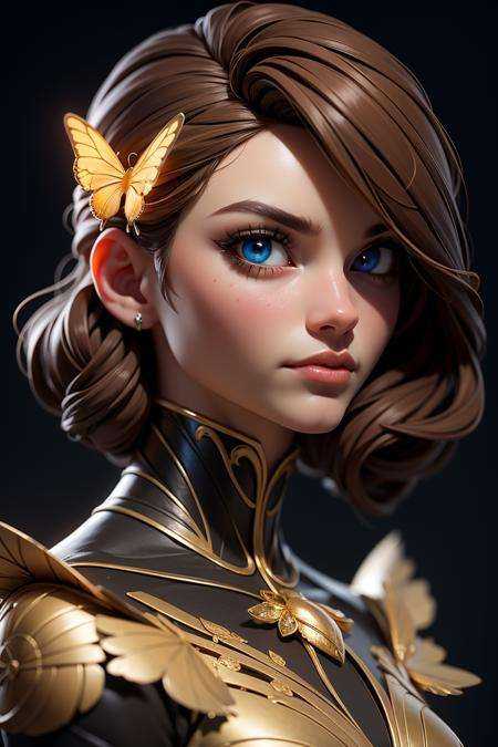 3dmm style,  8k portrait of beautiful cyborg with brown hair,  intricate on Tensor.Art