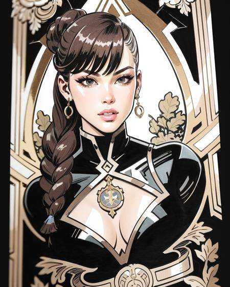 jossi of blackpink,  female soldier,  tarot card on Tensor.Art