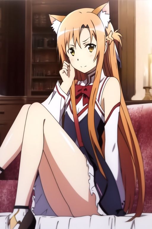 <lora:asuna:1>，1 gir1,best quality, cat ears, asuna \(sao\), 
