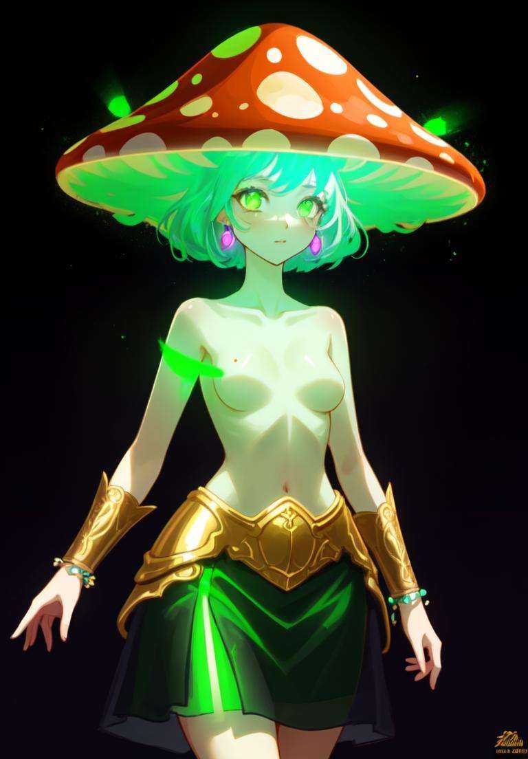 topless,  bare chest,  see through green skirt on Tensor.Art